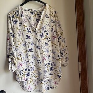 Daniel Rainn Floral Blouse - White and Purple Medium Stitch Fix